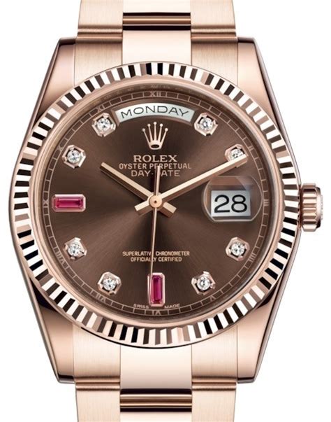 rolex 36mm day date ruby rose gold|Rolex 36mm diamond dial.